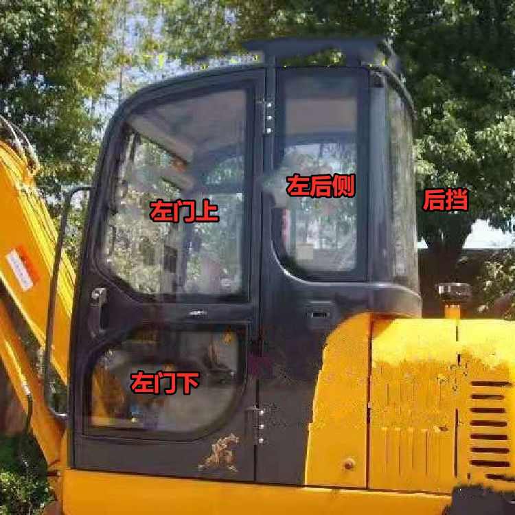 福田雷沃60-7/65-7挖掘机钩机前后上下挡风左右两侧门窗钢化玻璃