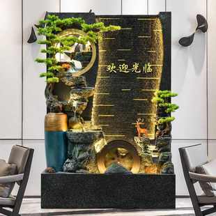 水幕墙瀑布高山流水摆件客厅玄关酒店庭院公司装 饰品开业乔迁贺礼