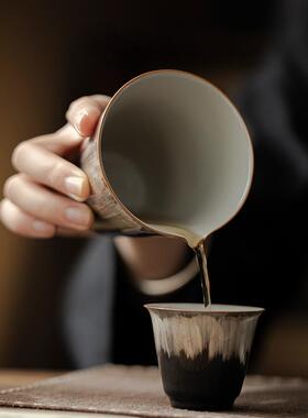 弥言乌金鎏银公道杯诧寂风日式分茶器茶匀功夫釉具茶杯道CEI零配