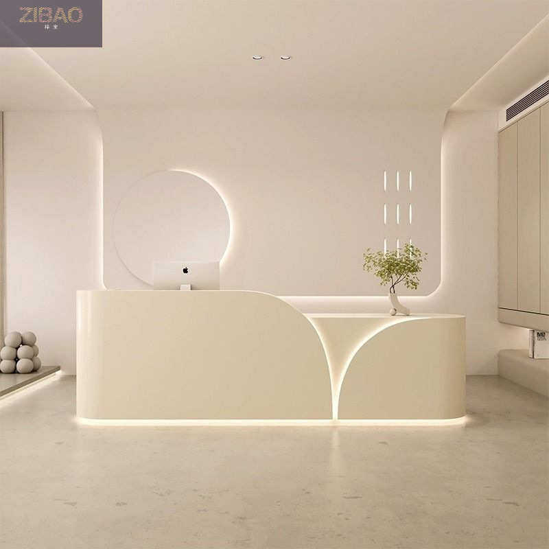 奶油风收银台柜台简约现代服装店女装店吧台烤漆院前台接待台,商业/办公家具,接待台,淘宝优惠券,粉丝福利购,淘宝优惠卷