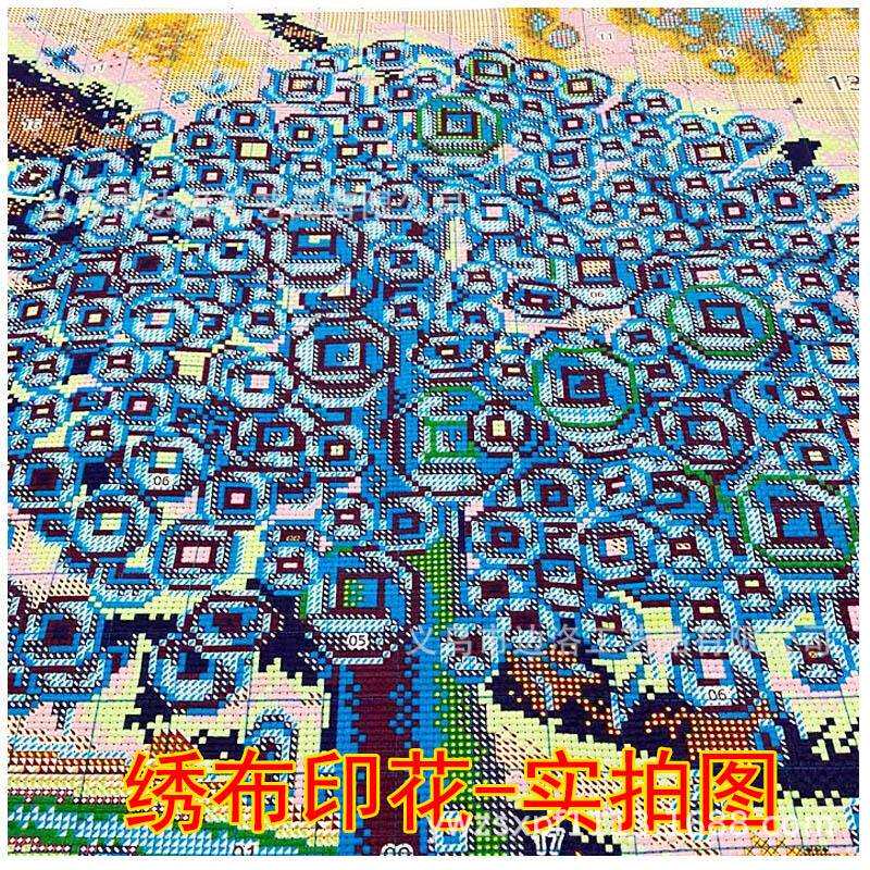 工厂直销发财摇钱树十字绣黄金树满绣新款印花十字绣