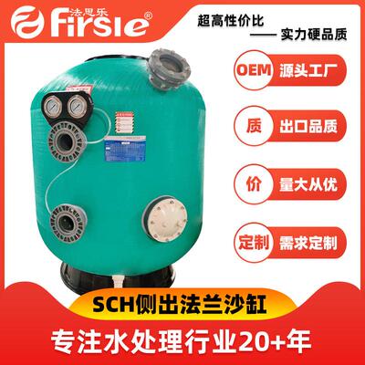 SCH侧出法兰沙缸过滤器游泳池水疗处理设备厂家清洁
