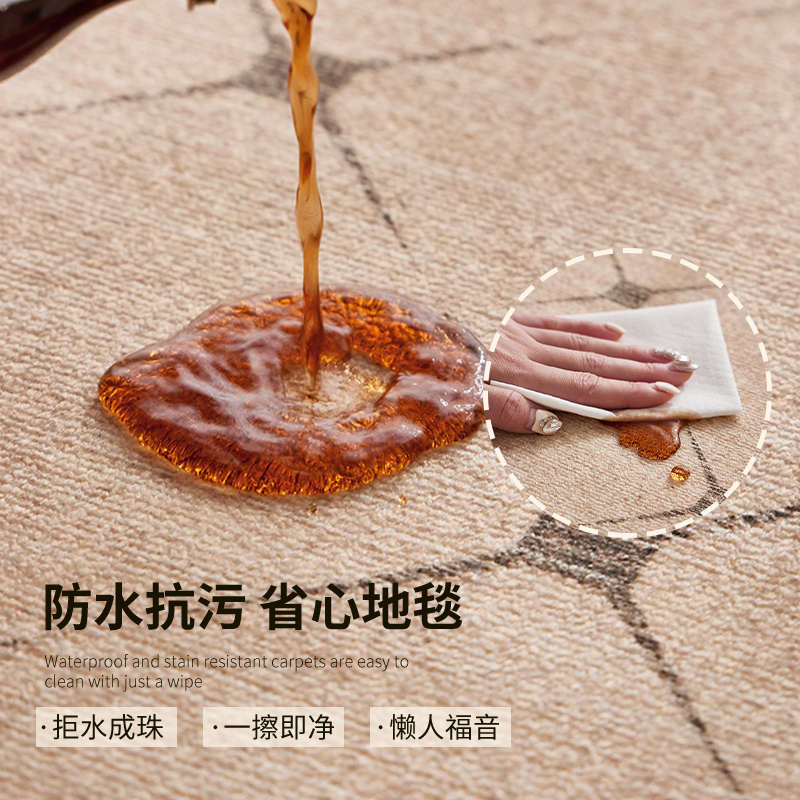 2025新款黑色客厅地毯卧室轻奢高级地垫免洗可擦沙发电竞房茶几毯