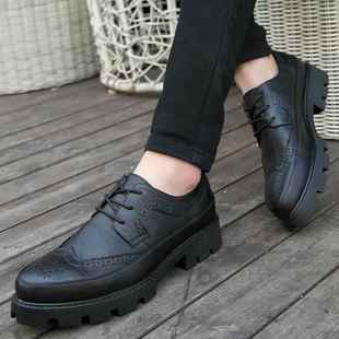 高档美发亮黑皮内高男鞋8m真皮男士皮鞋增高鞋增cc6m高帮商务休闲