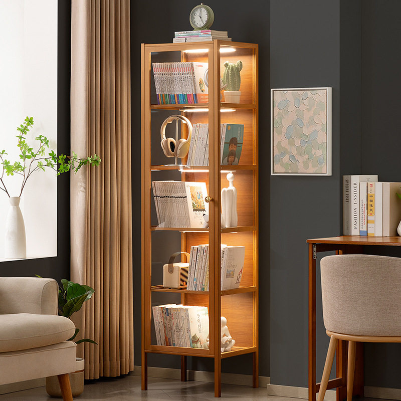 书架书柜置物架带柜门储物柜一体格子柜展示柜落地多层客厅置物柜,住宅家具,单个书柜,淘宝优惠券,粉丝福利购,淘宝优惠卷