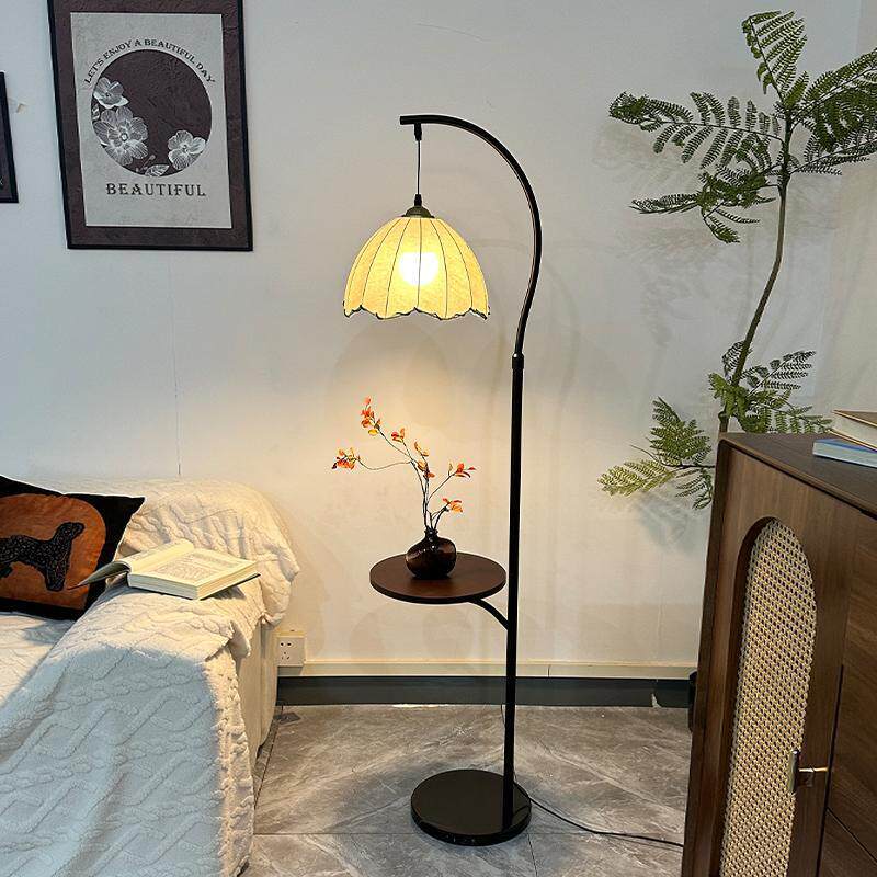 复古法式落地灯艺术客厅沙发置物装饰中古风卧室床头柜氛围感台灯