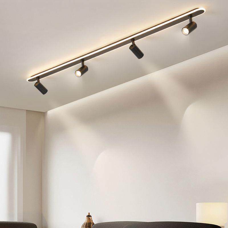 长条无主灯客厅照明led天花射灯筒灯家用过道灯走廊灯明装轨道灯