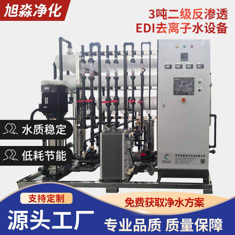3吨二级反渗透设备EDI去离子水设备工厂企业直饮水商用净水设备
