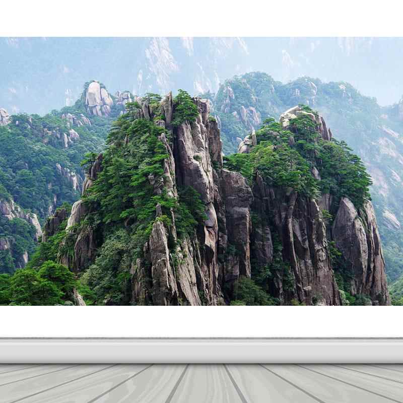 招财有山无水靠山图高山大山画风水墙贴贴纸画办公室客厅背景装饰