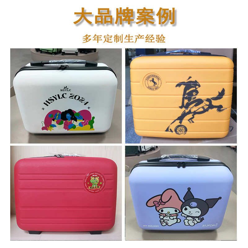 定制14寸PP小手提箱时尚拉杆箱图案儿童收纳箱礼品箱外贸化妆箱包