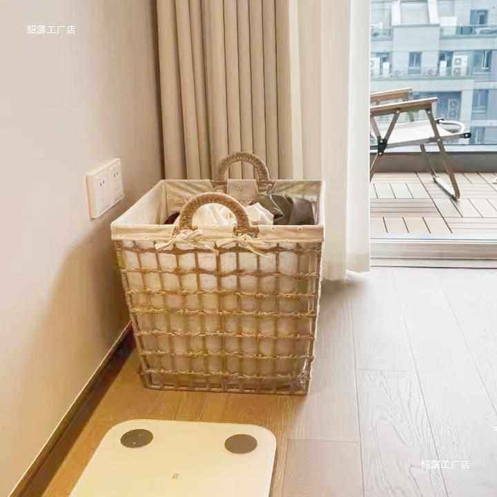 日式脏衣篓家用卧室高颜值脏衣服收纳筐风脏衣篮中古风洗衣篮,收纳整理,脏衣篮,淘宝优惠券,粉丝福利购,淘宝优惠卷