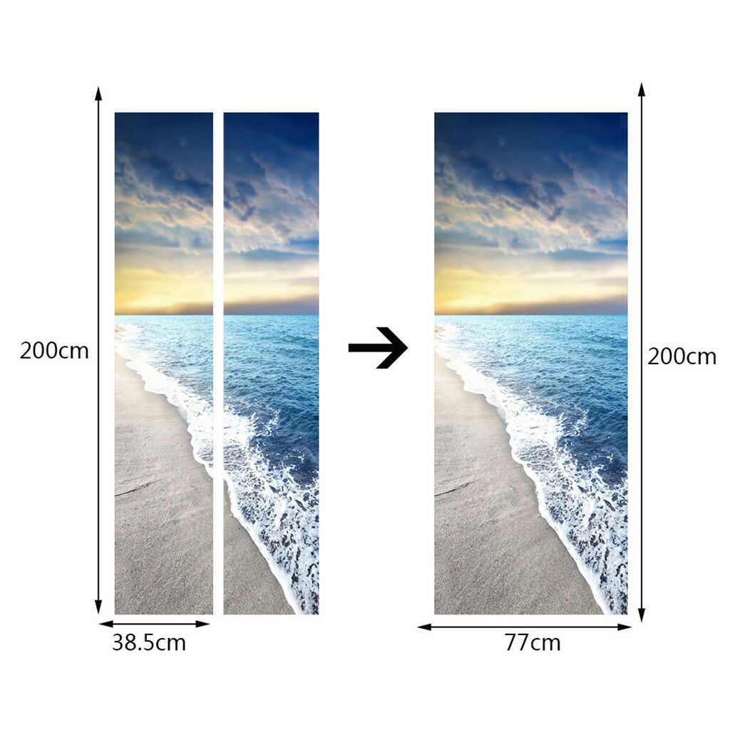 客厅pvc装饰贴纸贴货源自3d巨门粘海滩贴大海墙   创卧室现代