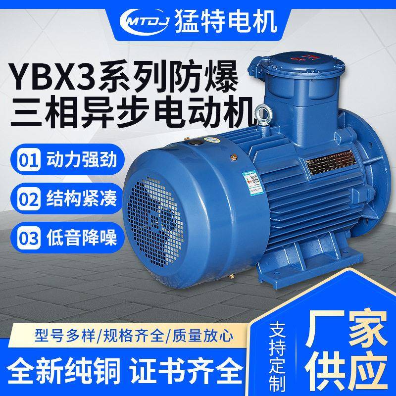 YBX3防爆电机三相异步电动机爆炸性气体粉尘效隔爆型电动机