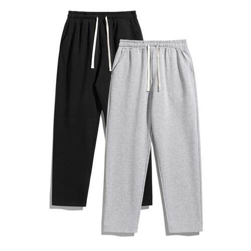 S 43573 Grey Solid Color Straight Leg Pants 灰色直筒卫裤