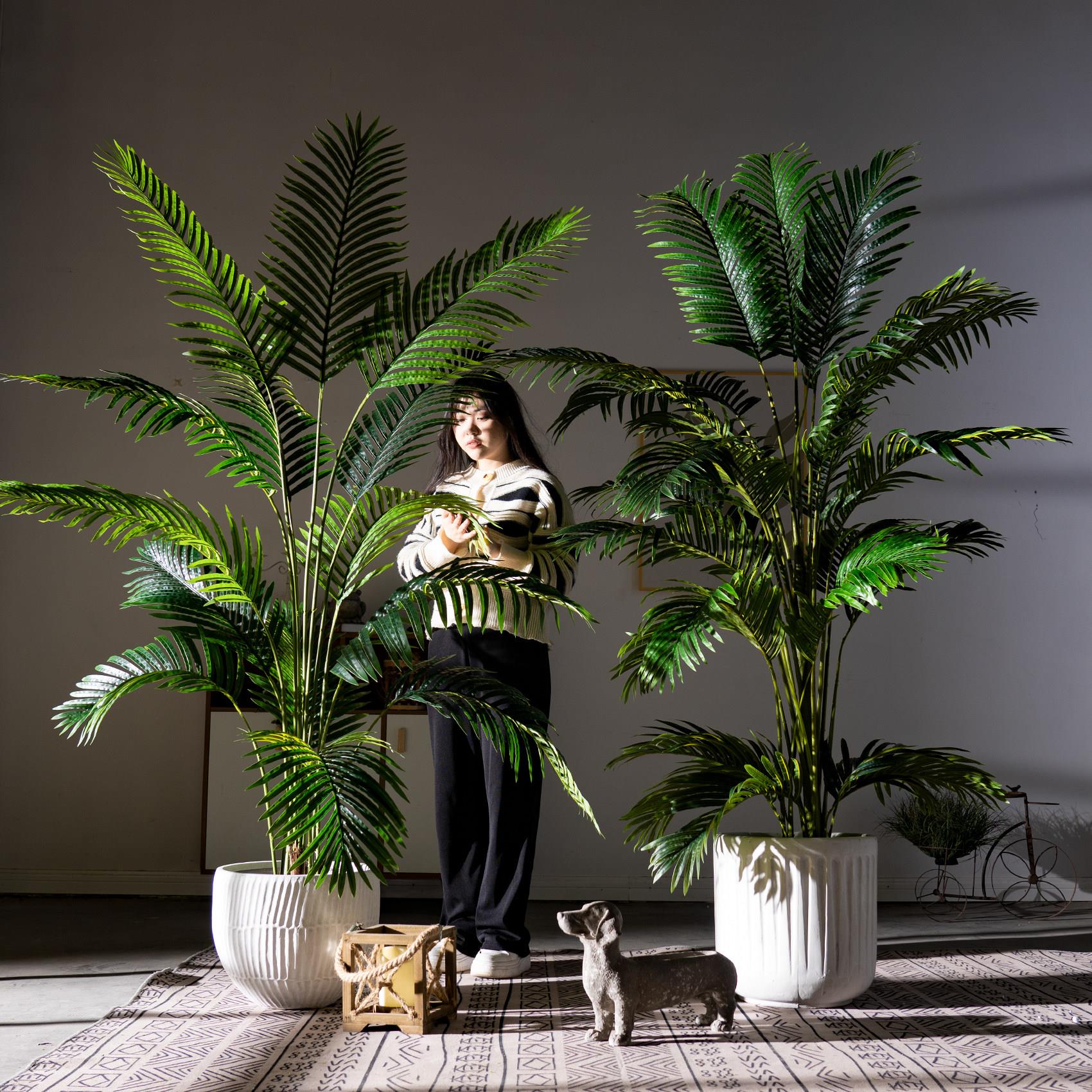 大型高端轻奢散尾葵彷真绿色植物彷生假树凤尾竹植物室内热带造景