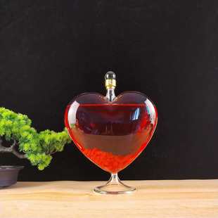 泡酒玻璃瓶创意心形异形空瓶礼品艺术白酒瓶透明无铅泡酒专用酒瓶