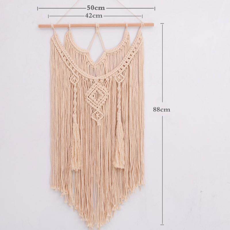 流苏手工编织 棉绳挂毯波西米亚北欧风挂墙壁饰墙饰欧美软装T023