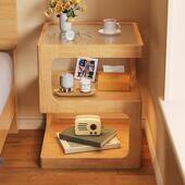 原木风实柜木卧床头创意边柜现代简约小户型床储物柜室床头置520