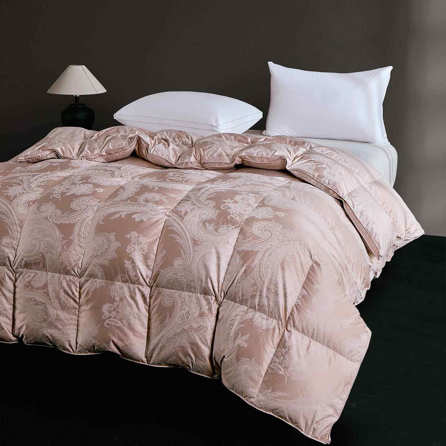 新款高支大提花羽绒被壳半成品羽绒被自充绒羽绒被套