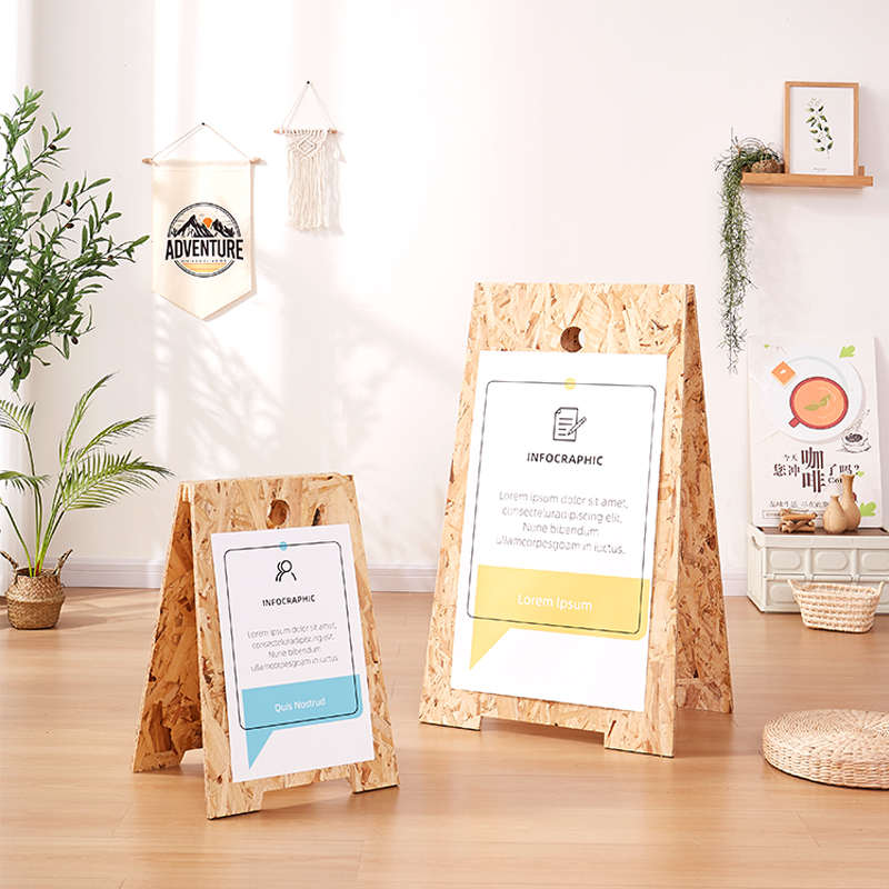 欧松板广告牌展示架立式落地宣传展示牌户外活动展会婚庆海报展板