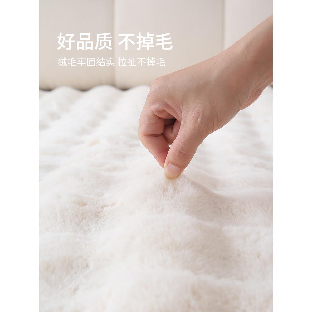 地毯卧室客厅2023新的彷兔毛绒床边毛毯加厚毛绒卧室全凸窗地板垫