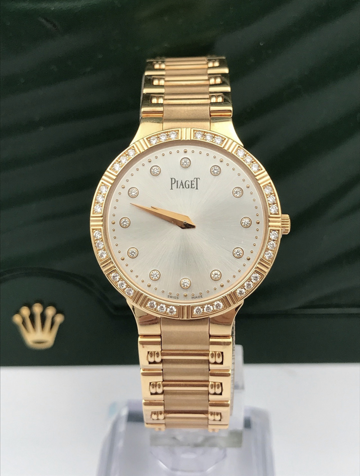 98新伯爵珠宝腕表系列18k玫瑰金镶钻g0a34052石英女士28mm腕表