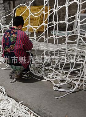 生产聚烯货吊网乙防护网CNN手工编石穿聚丙烯吊装填海抛网兜