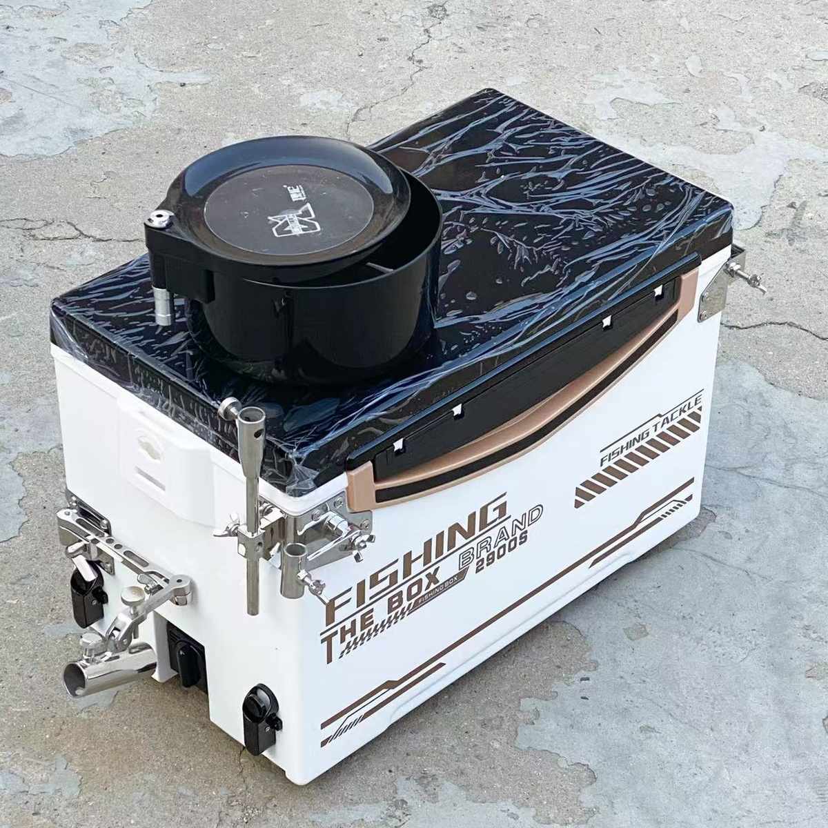 29升钓箱不锈钢钓箱配件拐角五件套拐角炮台全套钓鱼箱户外出