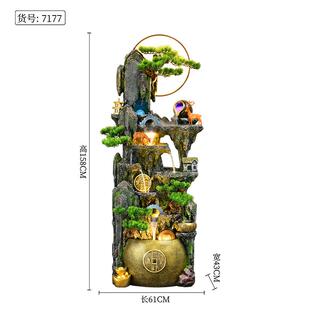 高档式墙会所布景田园石磨水幕墙中流水件屏风庭院喷泉自循环水摆