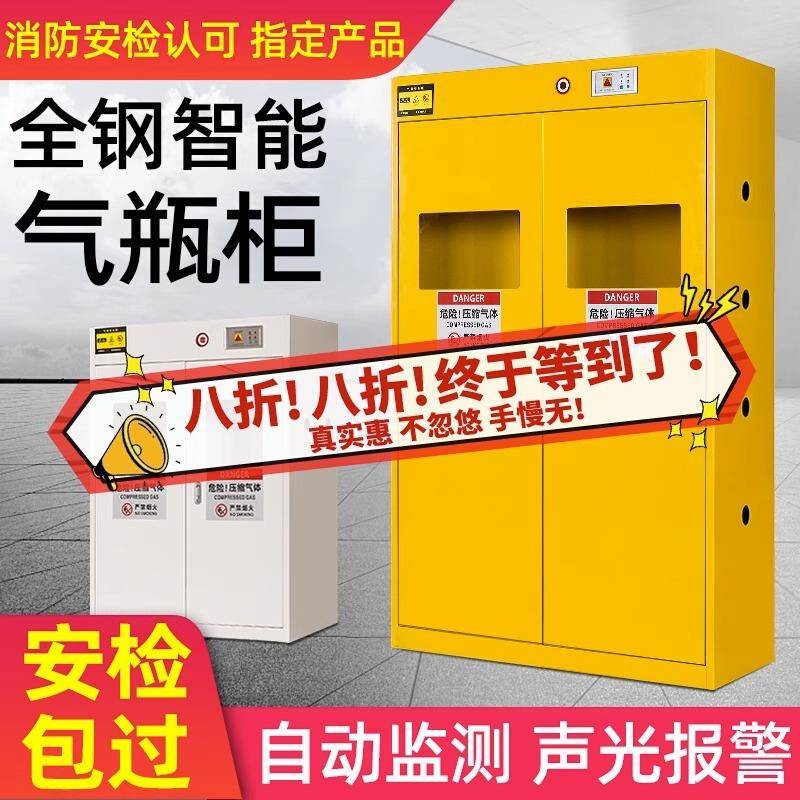 全钢防爆气瓶柜安全柜氧气乙炔钢瓶储存柜实验室气体双瓶煤气罐柜