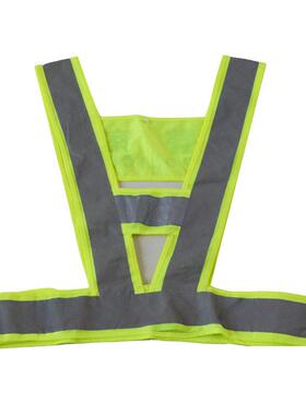 欢迎订购荧光黄反光V型警示服施工执勤骑行环卫反光马甲