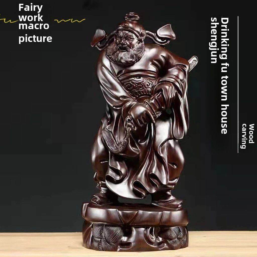 黑檀木雕钟馗像摆件福神钟馗雕像实木质家居客厅店铺装饰品工艺品