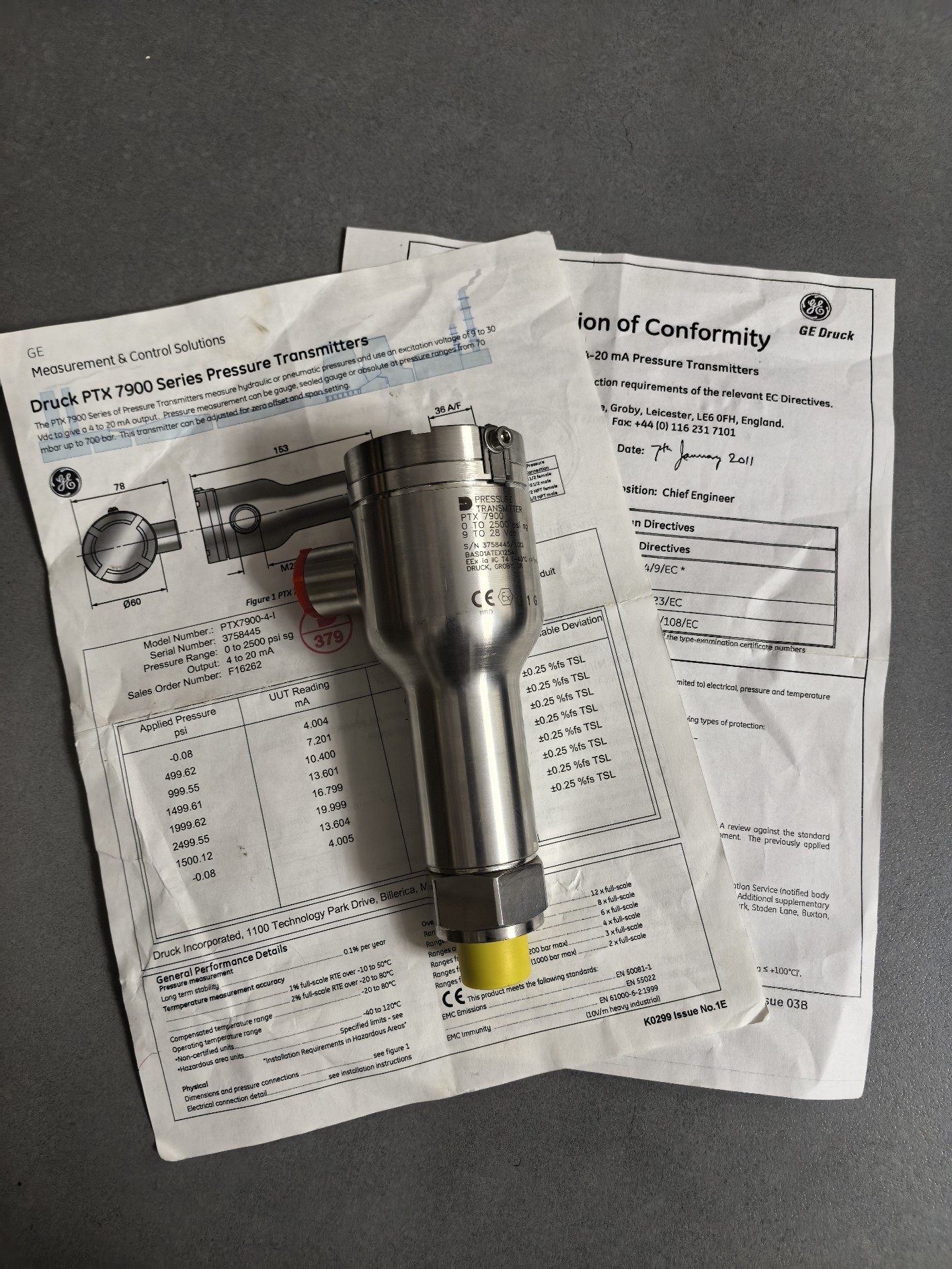 Druck PTX 7900 德鲁克压力传感器，Made i