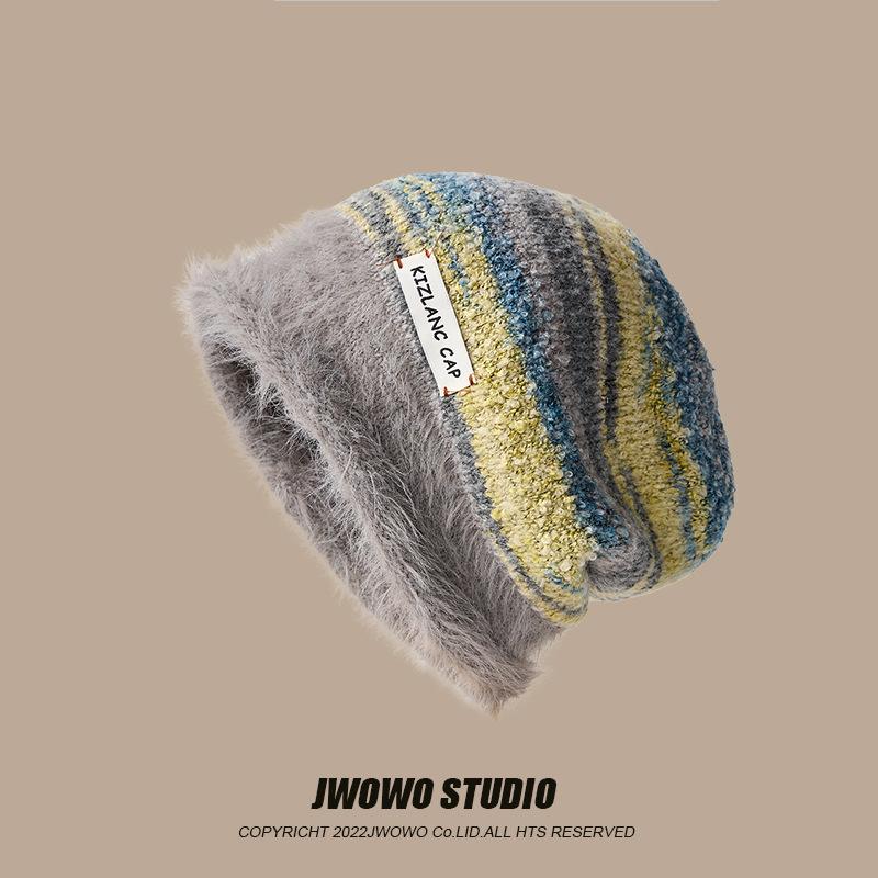 拉德堆堆帽子大头毛线保暖帽子