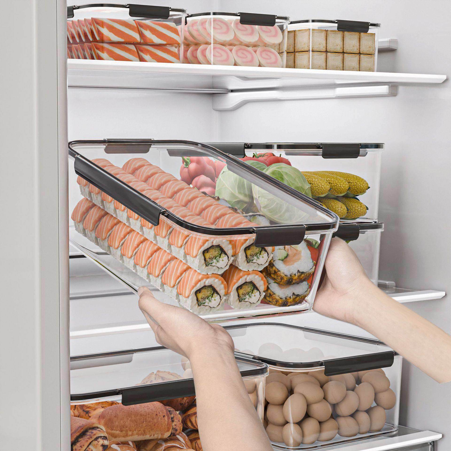 生鲜蔬菜分类收纳冰箱透明食品保鲜盒小号密封盒食品级防水耐低温