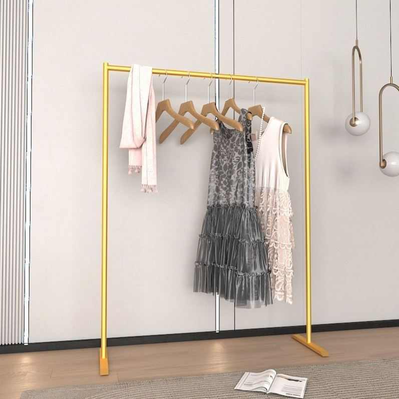 卧室挂衣架落地式货架阳台晾衣架服装店展示架室内简易衣帽架金色