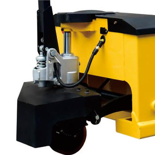 仓储半动液压搬运车半动装电卸叉车托盘263车厂搬运小自型拖车家