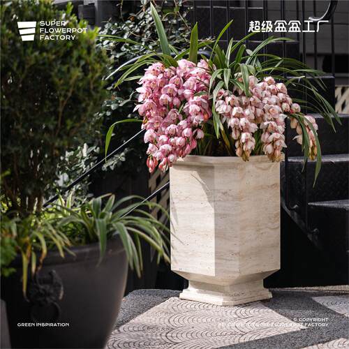 超级盆盆工厂欧式仿洞石现代镁泥水泥大花盆大号阳台长方形