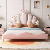 法式 少女儿童床女孩公主床卧室小户型1.5实木单人简约1.2米女童床