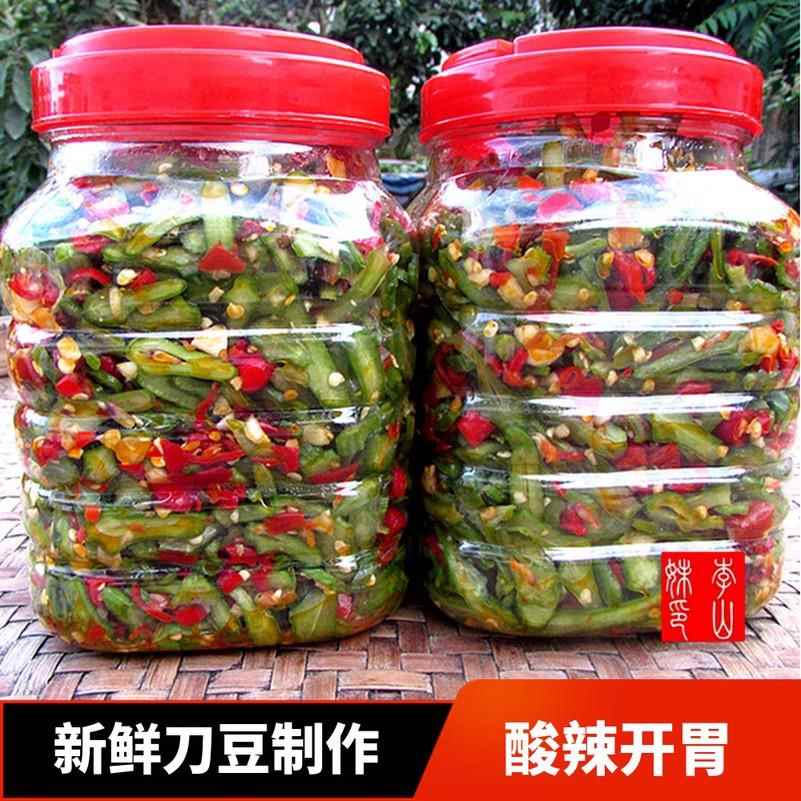 酸辣剁椒刀豆现做无添加剁辣椒腌制酸刀把豆湖南特辣下饭泡菜酱菜
