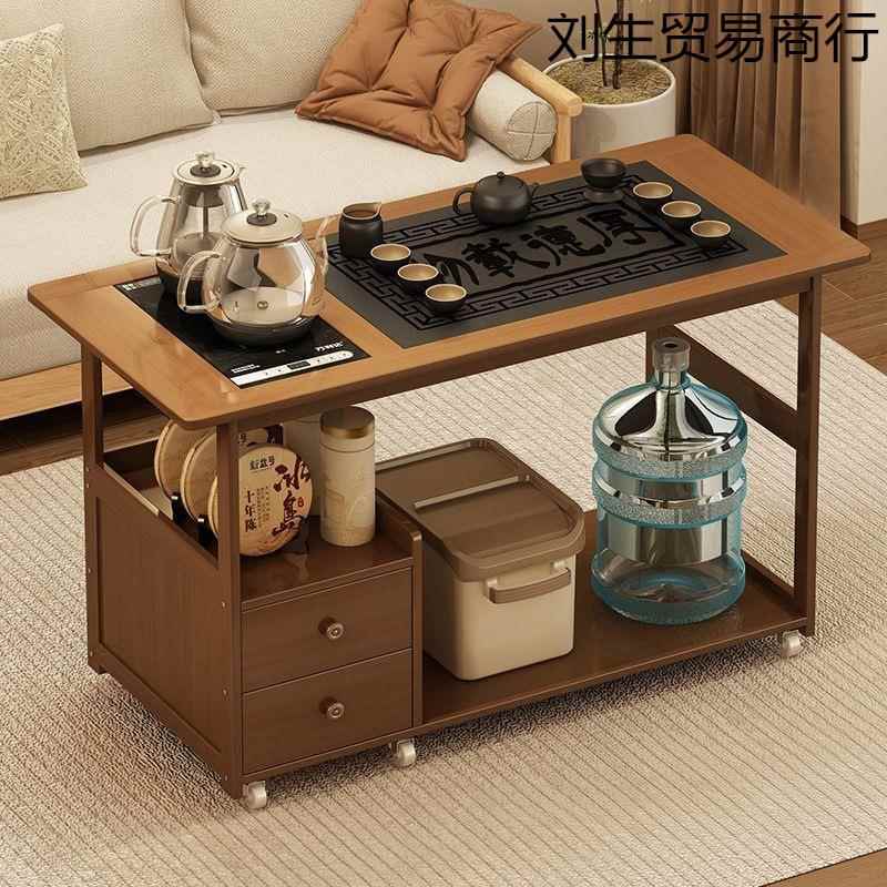 移动茶桌茶台TXH烧水一体壶家沙用茶水柜茶车茶桌边小柜泡茶几发