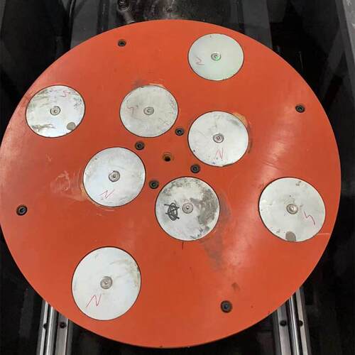 供应磁力抛光机磁铁 磁力研磨机强磁 N45 D100X20 双面打孔磁钢