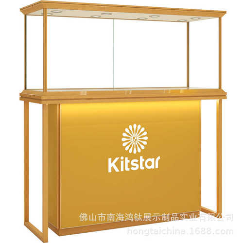鸿钛珠宝展示柜钢化玻璃玉器古玩透明展柜精品橱窗首饰展示柜台