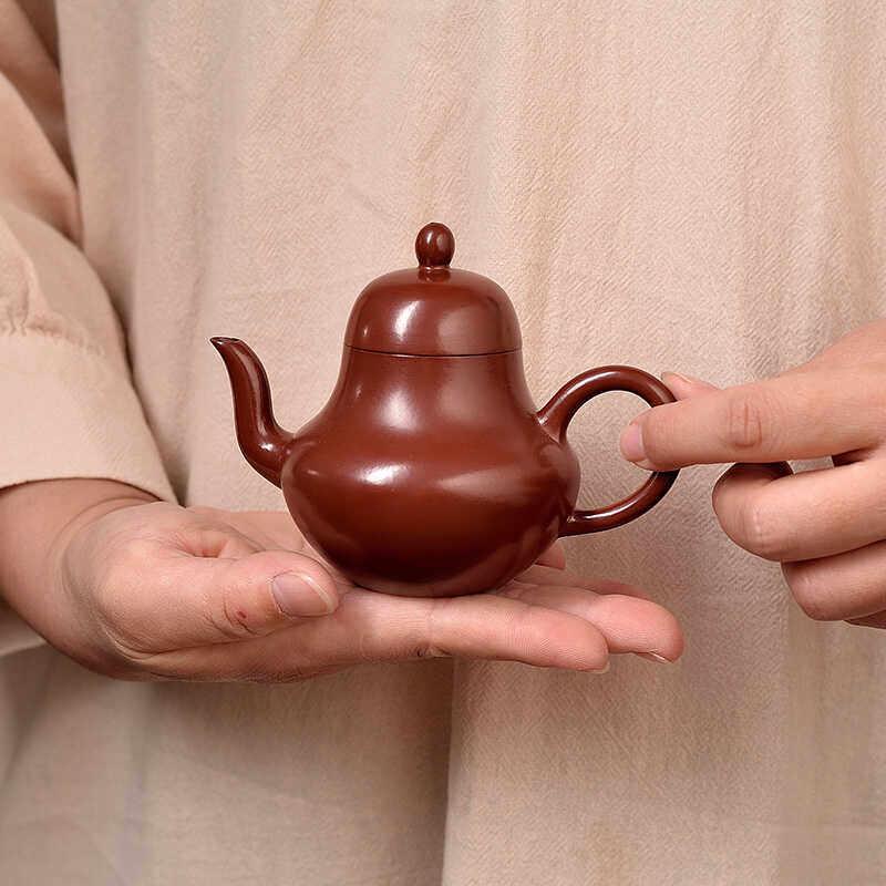 大师纯手工潮州手拉朱泥壶紫砂壶功夫茶具容天君德思婷水磨泡茶器