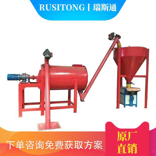 小型干粉砂浆生产线时产2-5吨简易设备投资小回本快搅拌包