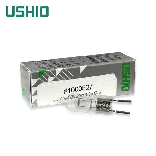 USHIO牛尾卤钨灯泡JC 12V50W GY6.35 C-6横丝光学显微镜JC 12V50W