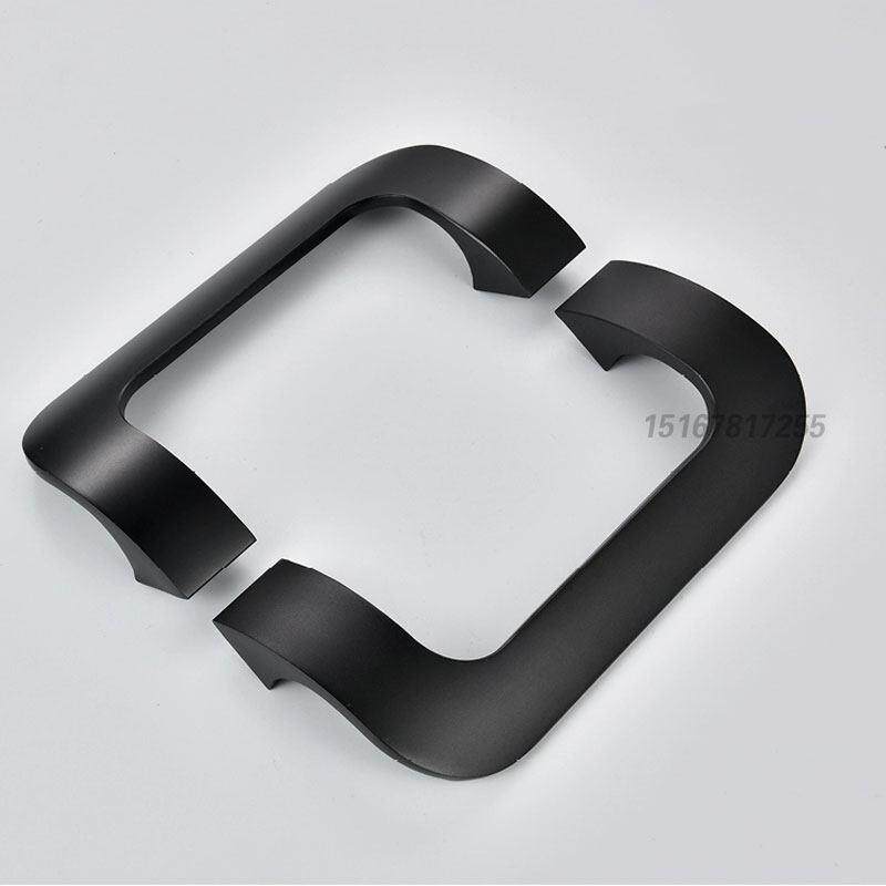 商店肯德基门把手铝合金实心玻璃门把手黑色扶手木门把手表面安装