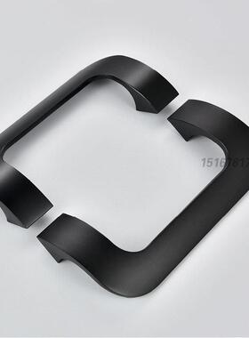 商店肯德基门把手铝合金实心玻璃门把手黑色扶手木门把手表面安装