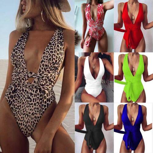 Women's one-piece swimsuit with waist cinching and tight