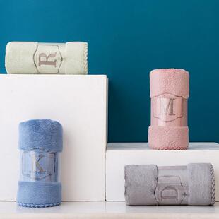 新款直销加厚珊瑚绒毛巾吸水柔软洗脸家用面巾酒店礼品工厂刺绣lo